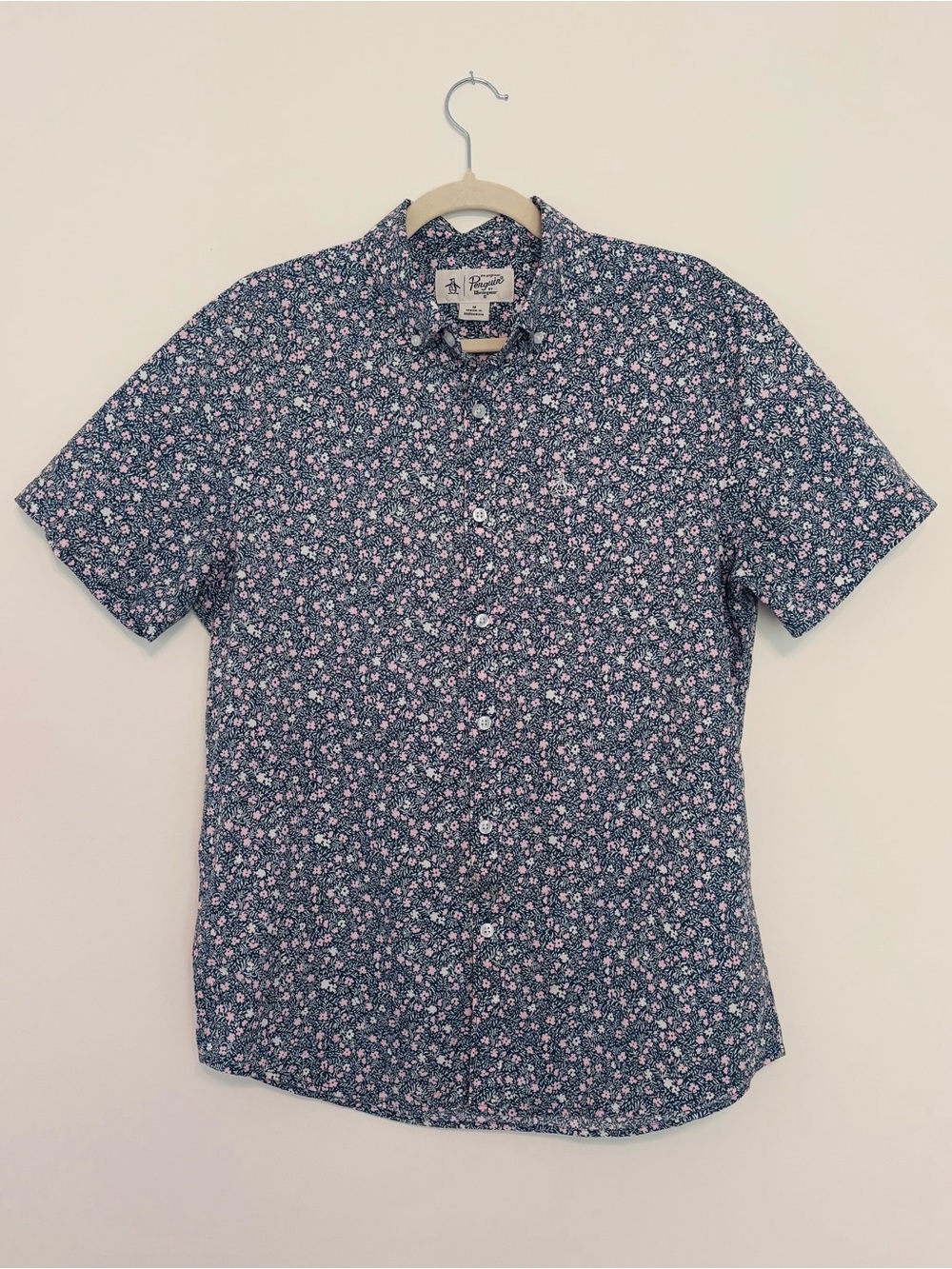 Original Penguin Men's Button Down Floral Shirt Summer Resort Office